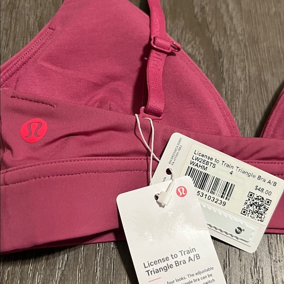 Lululemon License to Train Triangle Bra Light Support A/B Cup Washed Mauve Sz 4 - Picture 6 of 8